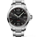 Longines Longines Conquest V.H.P. L3.726.4.56.6  L37264566 кварцевые мужские часы серебристый циферблат, браслет нержавеющая сталь — вид спереди
